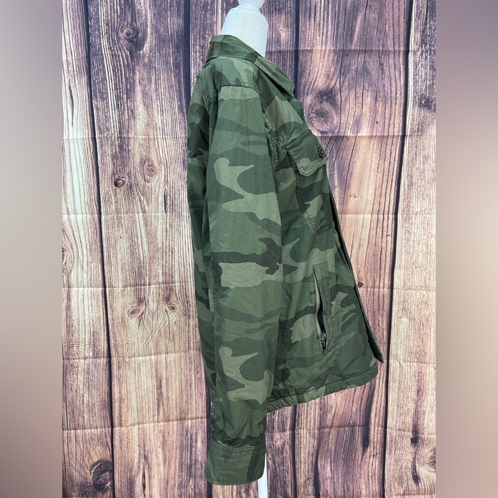 Abercrombie & Fitch green camo button down jacket coat women’s size S - Picture 3 of 17